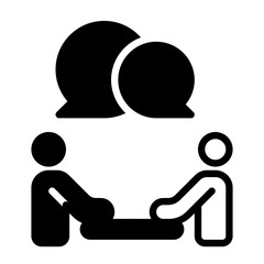 discussion icon, glyph icon style