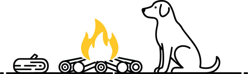 Obraz premium Adventure Camping Dog Campfire Outdoor Life