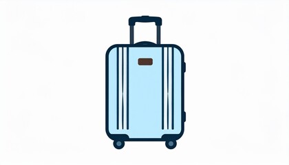 Minimalist blue travel suitcase icon perfect for trip planning, tour agency branding, hotel booking, and transportation graphics.