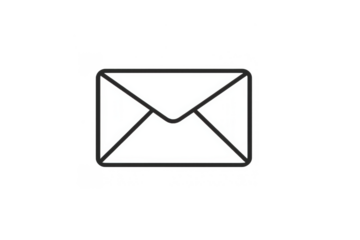 Envelope mail icon outline vector symbol for email communication, letter correspondence, and new message notification on transparent background