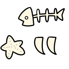 Fossil simple illustration  化石 シンプル イラスト © 夢眺