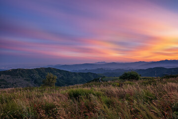 Fototapeta premium Beautiful sunset glow and cloudscape at Beijing Western hills