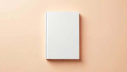 Plain white hardcover book with dust jacket ready for custom design. This blank book mock up is perfect for authors, publishers, or designers to visualize cover art.