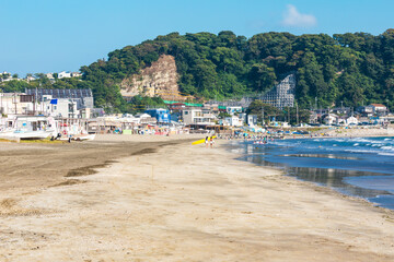 (神奈川県ｰ風景)由比ガ浜から見る材木座側風景