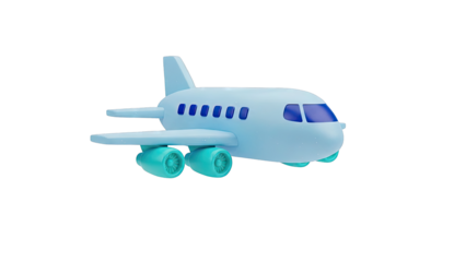 3D Render of a Blue and Teal Toy Airplane