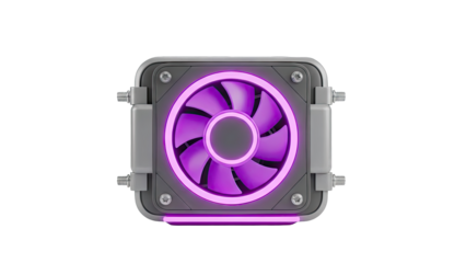 Computer CPU Cooler with Purple LED Lighting