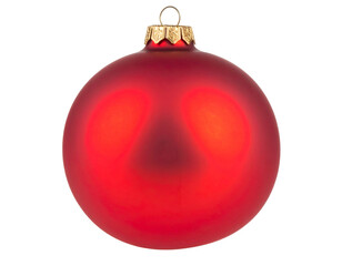 A single, frosted red sphere ornament with a metallic top