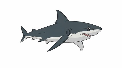 great white shark vector illustration