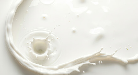 Milk splashing on a white surface.