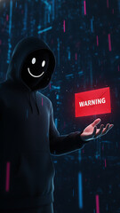 A hacker holding a red envelope, concept of phishing and cyber security., Cybersecurity & Digital Threats