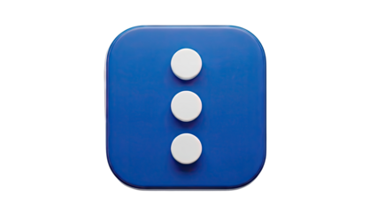 Blue rounded square with three white dots