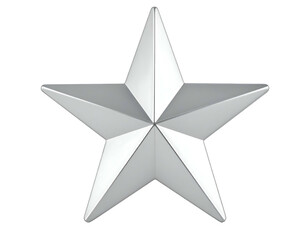 Fototapeta premium A detailed, three-dimensional, silver five-pointed star