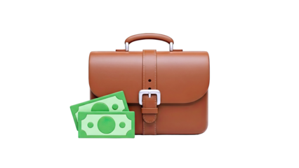 Business Briefcase with Money