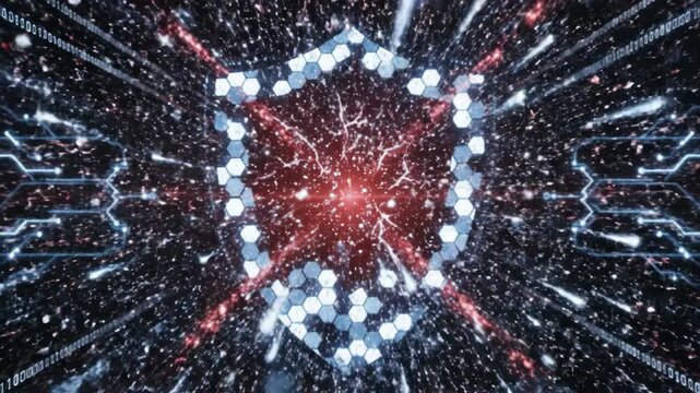 Analyzing a Dynamic Digital Shield Scene Focusing on Security and Technology Visuals
