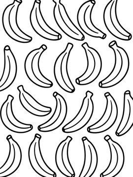 Banana Pattern: A pattern of simple banana outlines arranged in an eye-catching way, this image showcases the familiar shape in a minimalist aesthetic.
