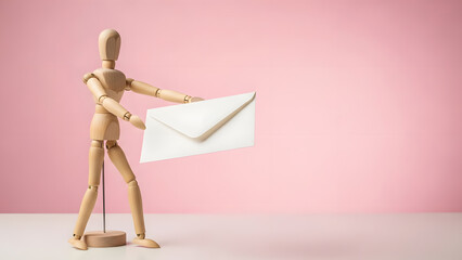 デッサン人形のバレンタイン告白封筒（コピー余白あり）