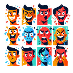 Expressive character showing emotions