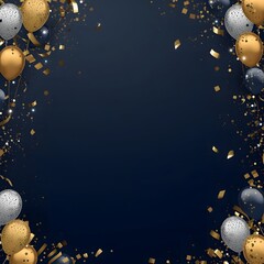 Fototapeta premium Elegant Navy & Gold Celebration Frame