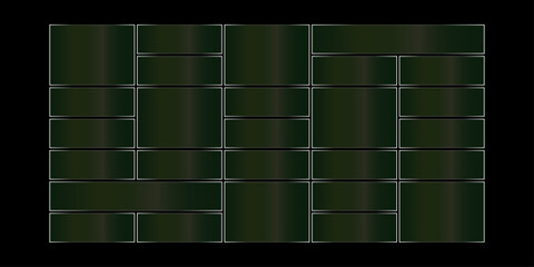 Futuristic transparent glass Bento Grid frames for website landing page. Digital banners UI templates design
