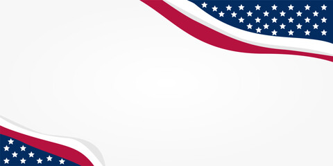 American Flag Background with Stars and Stripes Design. Free copyspace area design.