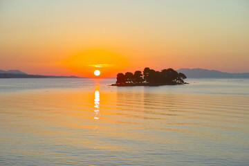 松江市から見た宍道湖の夕日