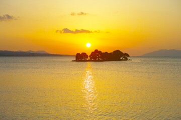 松江市から見た宍道湖の夕日