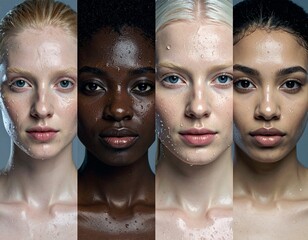 Aesthetic Portrait of Diverse Ethnic Group for Skincare and Wellness Branding
