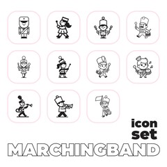 Marching band player icon set
