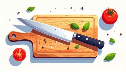 Top view of professional kitchen utensils and fresh organic ingredients for culinary preparation, healthy cooking, and recipe concepts.