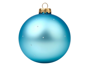 A single light blue ornament with white speckles on black