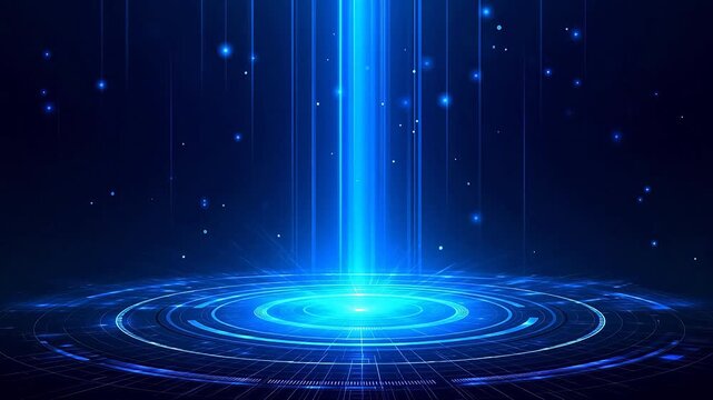 Abstract blue light and circular patterns