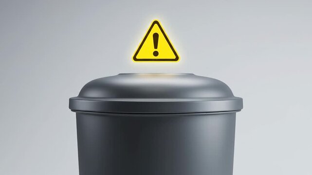 Warning dustbin icon Data Deletion or Caution Concept