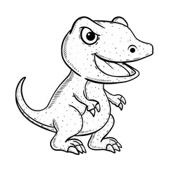 Fototapeta premium Sketch cartoon of cute dino