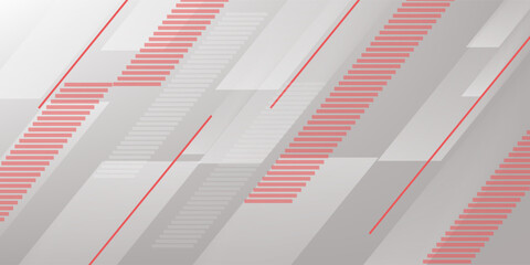 Obraz premium banner background gray and white abstract with line shape red and slash.trendy.vector eps 10.