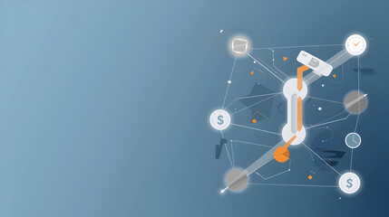 Abstract social network connection with technology and communication elements