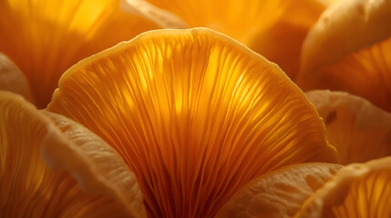 Yellow chanterelle and orange cap mushrooms on white background