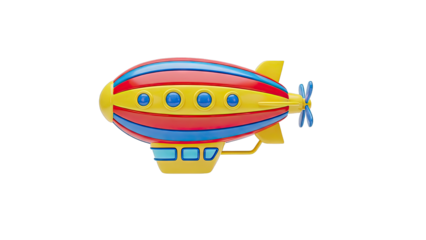 Colorful Toy Blimp with Propeller and Windows