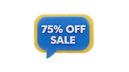 75% Off Sale Speech Bubble