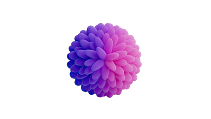 Abstract Spherical Flower with Purple Pink Gradient
