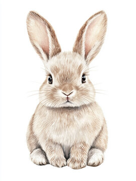 Watercolor Rabbit Nursery Illustration