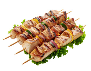 Souvlaki chicken isolated on transparent png