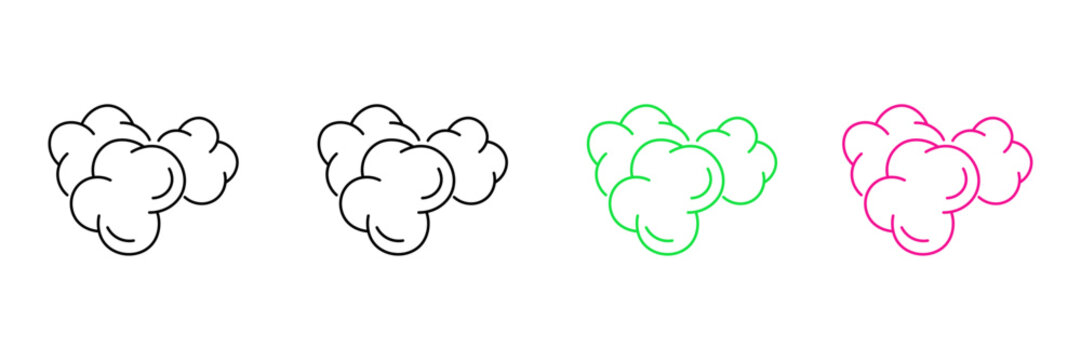 Set of minimalist popcorn icons with transparent background, depicting popped snack food symbols for cinema, entertainment, and cooking concepts, vector illustration