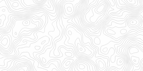 Fototapeta premium Modern paper white and black line location discovery vector topo map design. White background with topographic world grid wave Topographic map geographic line texture.