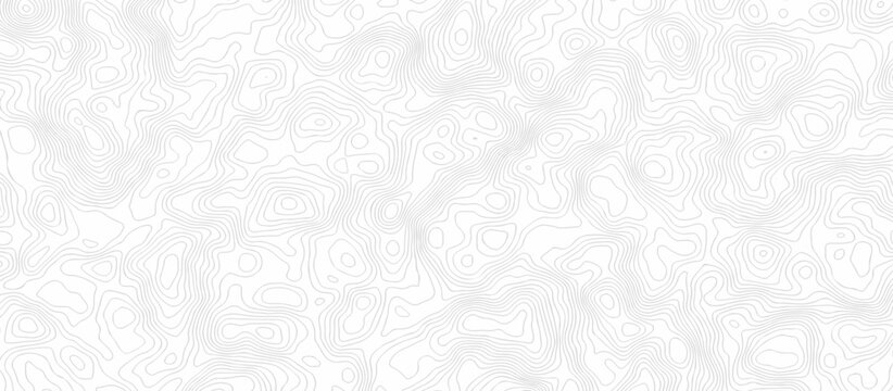 Modern paper white and black line location discovery vector topo map design. White background with topographic world grid wave Topographic map geographic line texture.