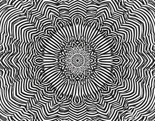 Symmetrical black and white abstract geometric pattern