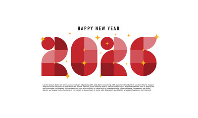 2026 happy New year greeting card 