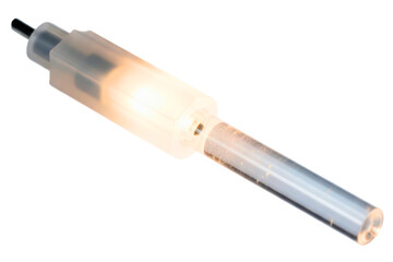 Mechanical fiber optic splice connector for network cable isolated with transparent background