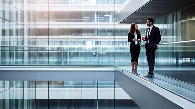 Business people in office building