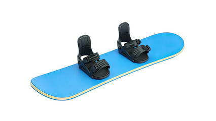 Blue Snowboard with Black Bindings