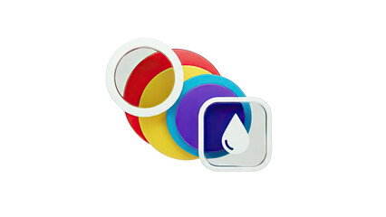 Colorful Rings and Droplet Icon